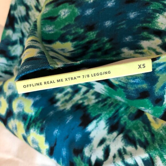 Offline By Aerie Real Me Xtra 7/8 Hi-Rise Legging Green/Blue Size XS - Picture 3 of 5